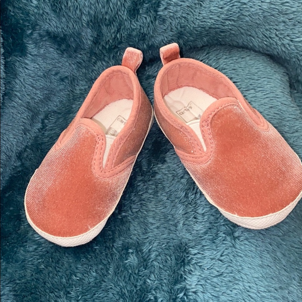 Pink velvet shimmer shoes